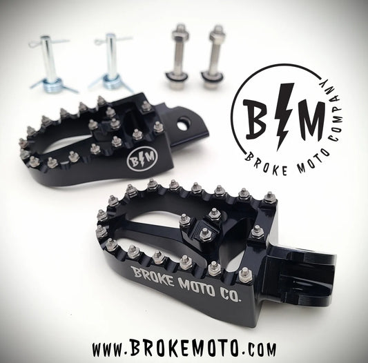 BROKE MOTO Pit Bike Billet Foot Pegs