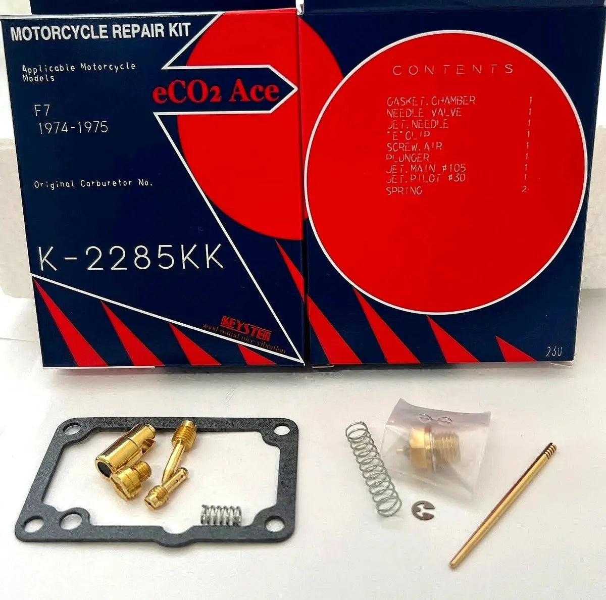 Keyster K-2285KK carburetor rebuild kit for 1974-1975 Kawasaki F7 175