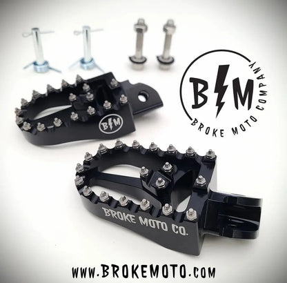 BROKE MOTO Pit Bike Billet Foot Pegs DUFF Moto MFG