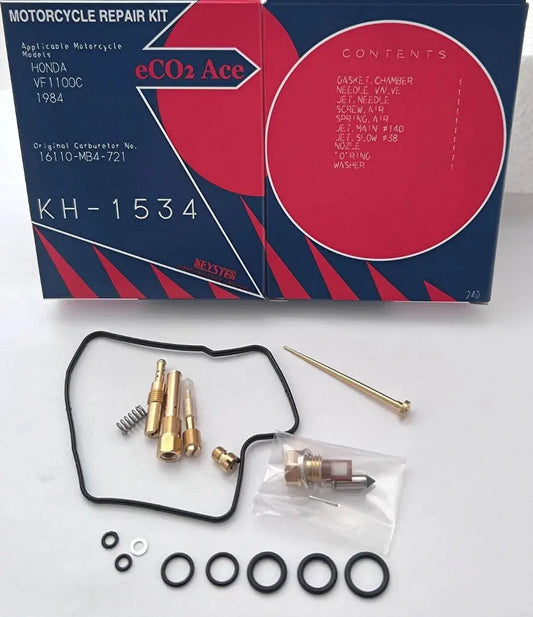 Keyster KH-1534 four carburetor rebuild kit set for 1983-1986 Honda VF1100C V65 Magna