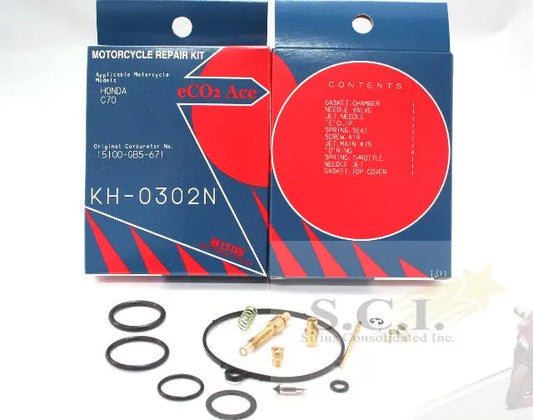 Keyster KH-0302N Honda C70 Passport Keyster Carburetor Rebuild Repair Kit 1982-1983