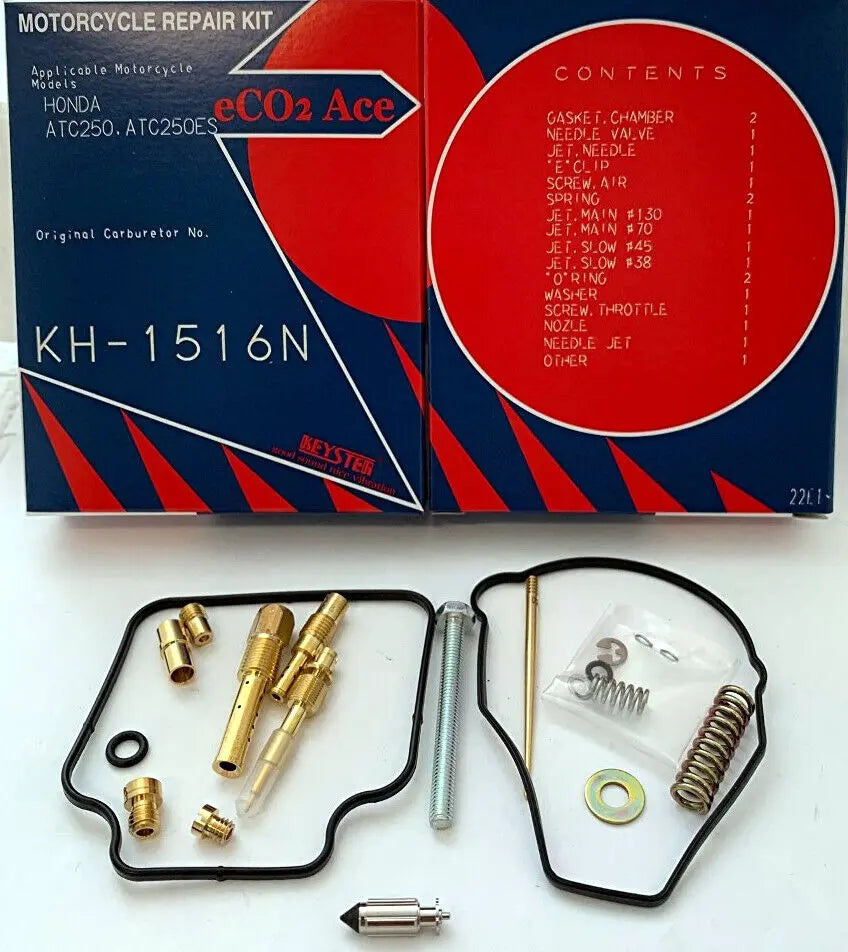 Keyster KH-1516N Honda Atc250 Atc250Es Big Red Keyster Carburetor Rebuild Repair Kit For Oem Carbs 16100-958-682 1985 1986 1987