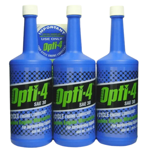 Opti-4 SAE 30 600 mL four-cycle engine oil bottles, part 43024-1